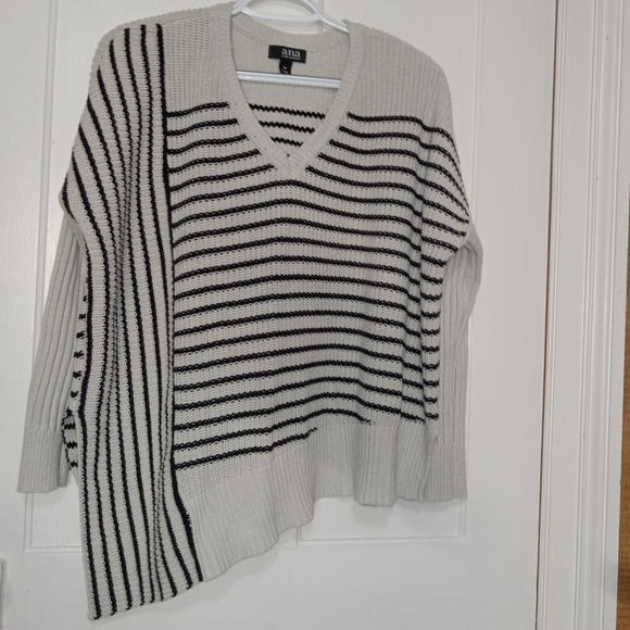 Altar'd State Black and White Striped Women's Sweater - Picture 1 of 6